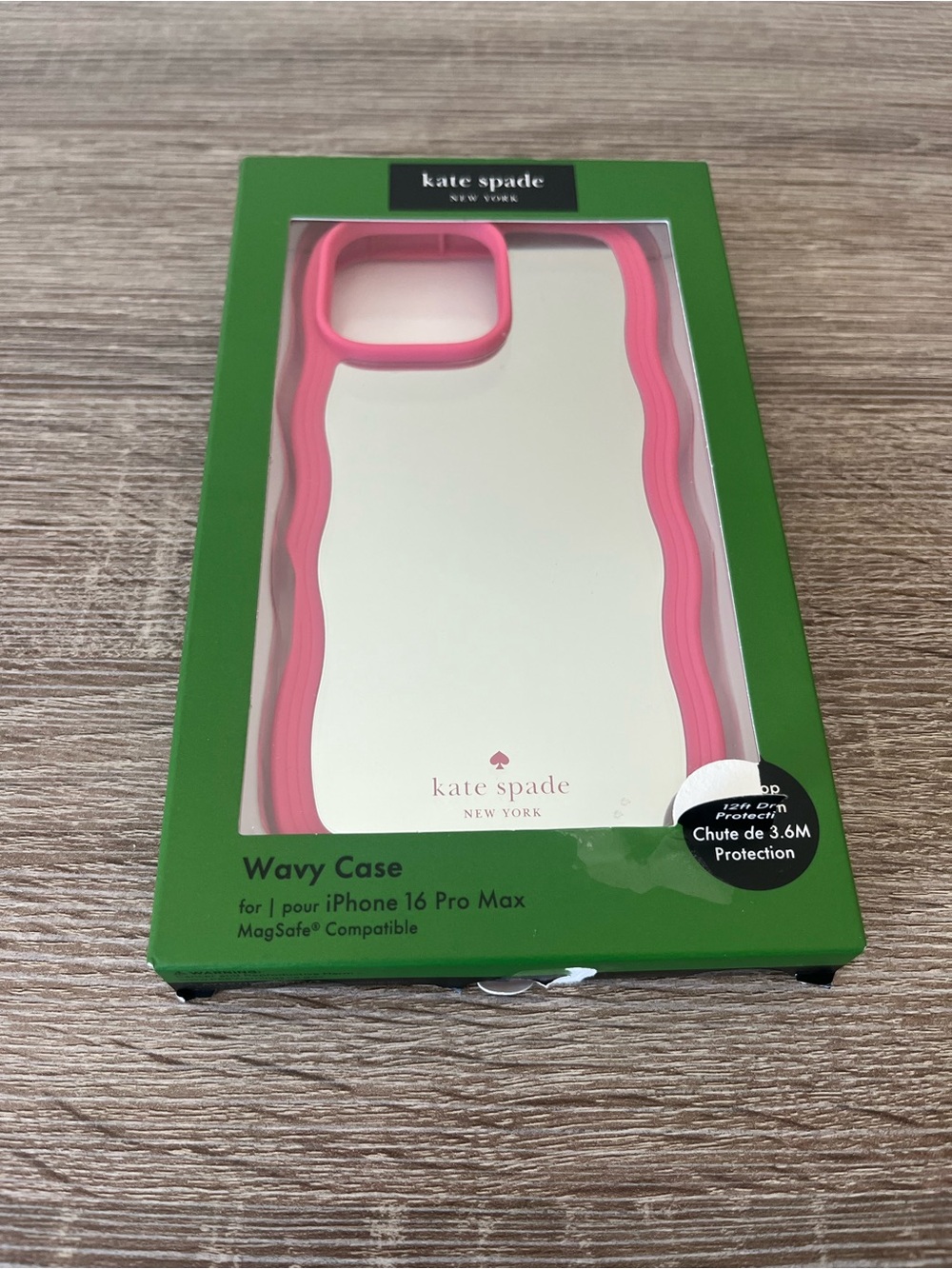 kate spade New York Hot Pink Wavy Mirrored iPhone 16 Pro Max Case